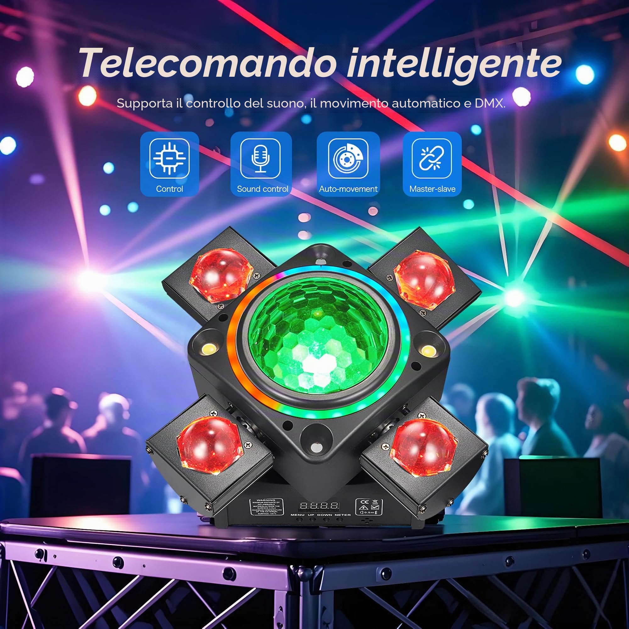 Luce da discoteca, XJG-102 luce per feste, luce LED RGB, proiettore DJ controllato dalla musica, luci DMX, per KTV, riunioni di famiglia, matrimoni, compleanni, Halloween