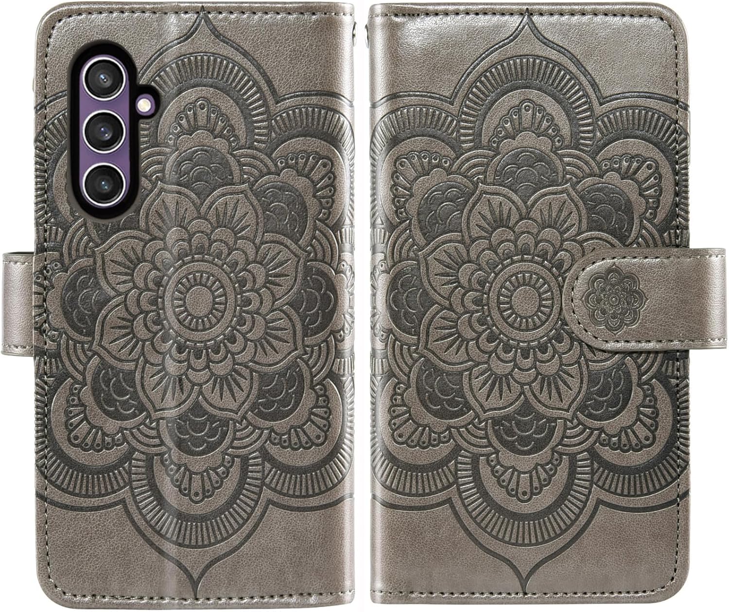 Asuwish Phone Case for Samsung Galaxy S24 Plus/S25 Plus S24+ S25+ 5G Wallet Cover with Screen Protector Flip Credit Card Holder Cell Accessories S24Plus 24S + S 24 24+ S25Plus 25S 25+ Women Men Grey - Image 5