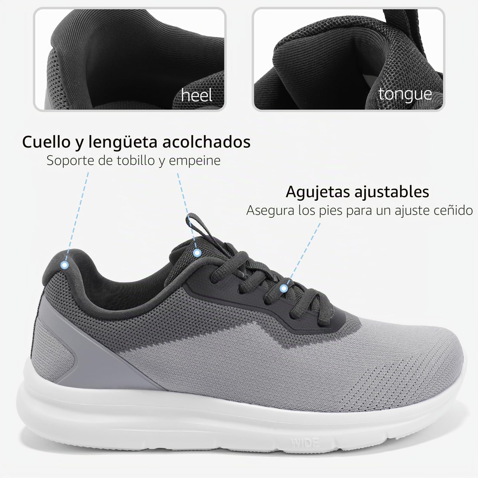 STQ Zapatillas de correr anchas para mujer, ligeras, zapatillas anchas, cómodas, ortopédicas, para juanetes, dedos en martillo, odema
