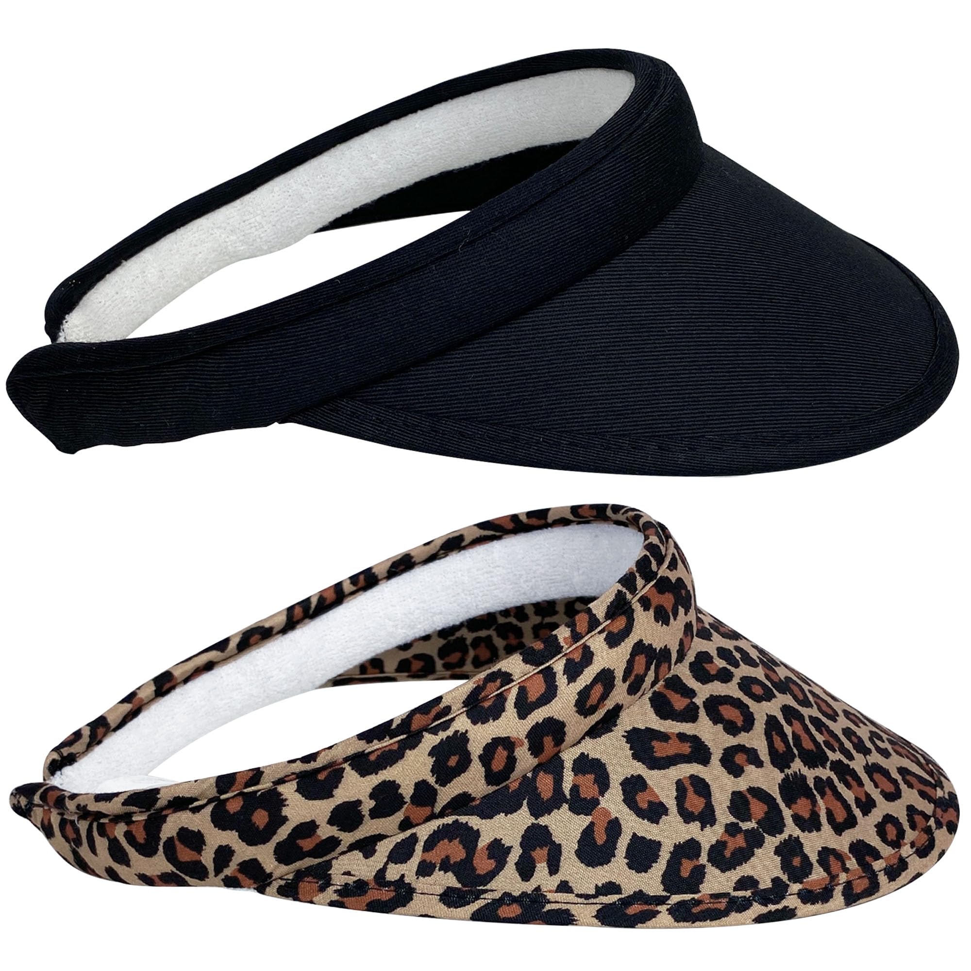 2 Pack Sun Visor Hats Women Men Clip On Wide Brim Visors Hat Outdoor Sports Golf Beach Travel Tennis Caps