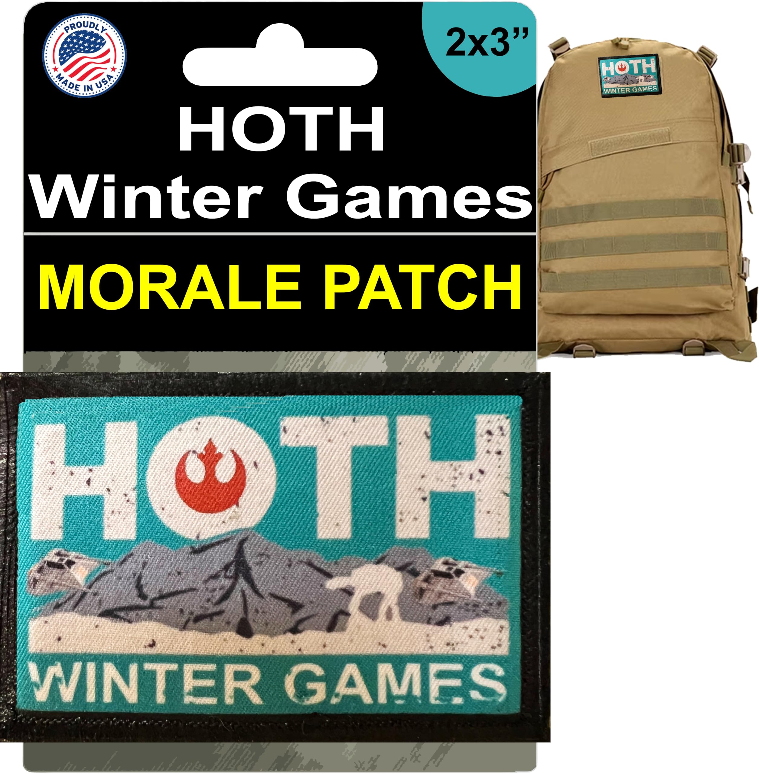 Hoth Winter Games Morale Patch, Join The Rebel Alliance! for Plate Carrier, Vest, Helmet, Backpack, Hat & Gear, 2x3 Hook & Loop Patch for Men, Made in USA