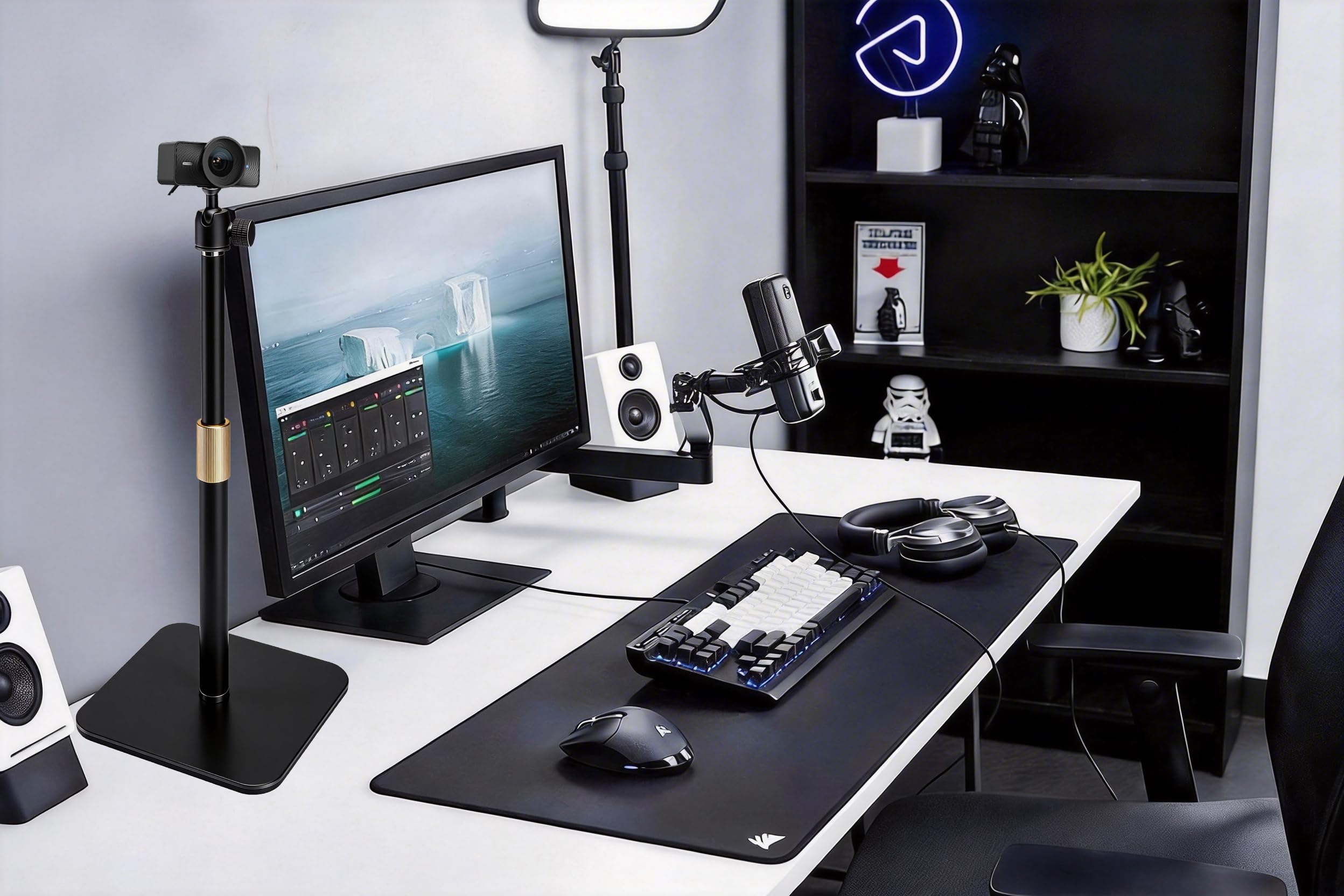 Support magnétique pour webcam Logitech Brio 100, 300, 500, Brio 4K, C270, C310