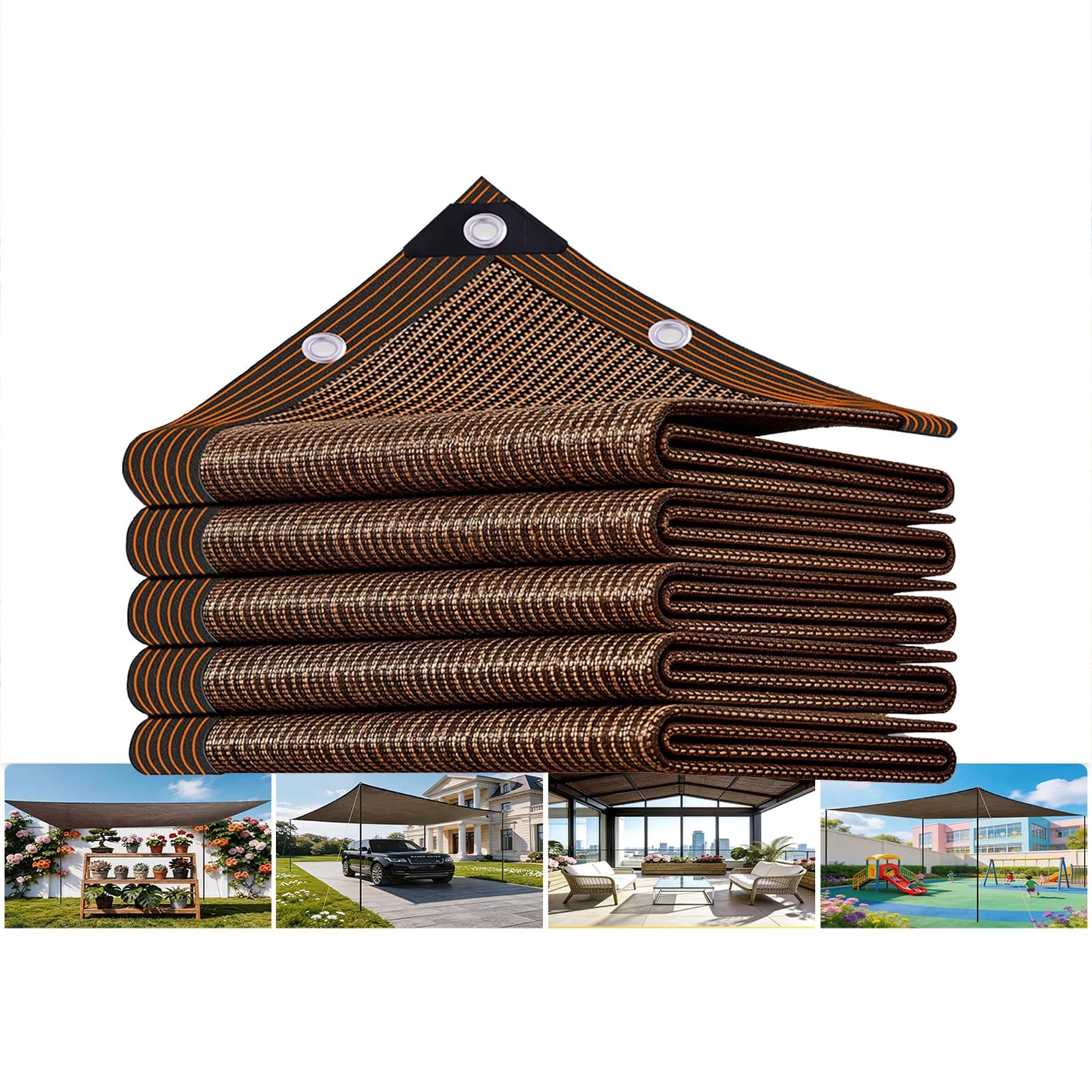 VSHENG Brown Shade Cloth, Garden Shade Netting UV Sunblock Sun Shade Net Greenhouse 80% Shading Net Outdoor Sun Mesh Cover for Patio, Pergola, Pool, Plants, Carport, Backyard(2x3m)