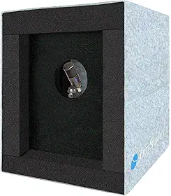 TroyStudio Cabine vocal fechada, escudo de isolamento de microfone portátil, filtro de reflexão dobrável com espuma acústica e painéis, caixa de som de gravação equipamento de estúdio doméstico para