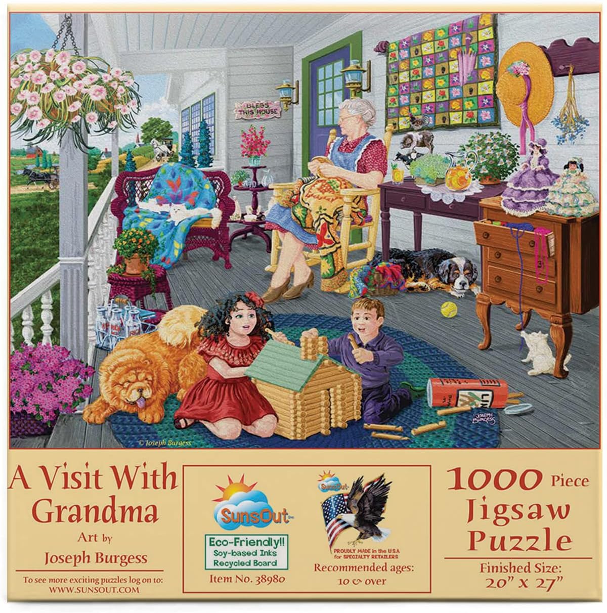 SUNSOUT INC - A Visit to Grandma's - 1000 pc Jigsaw Puzzle by Artist: Joseph Burgess - Finished Size 20" x 27" Mother's Day - MPN# 38980