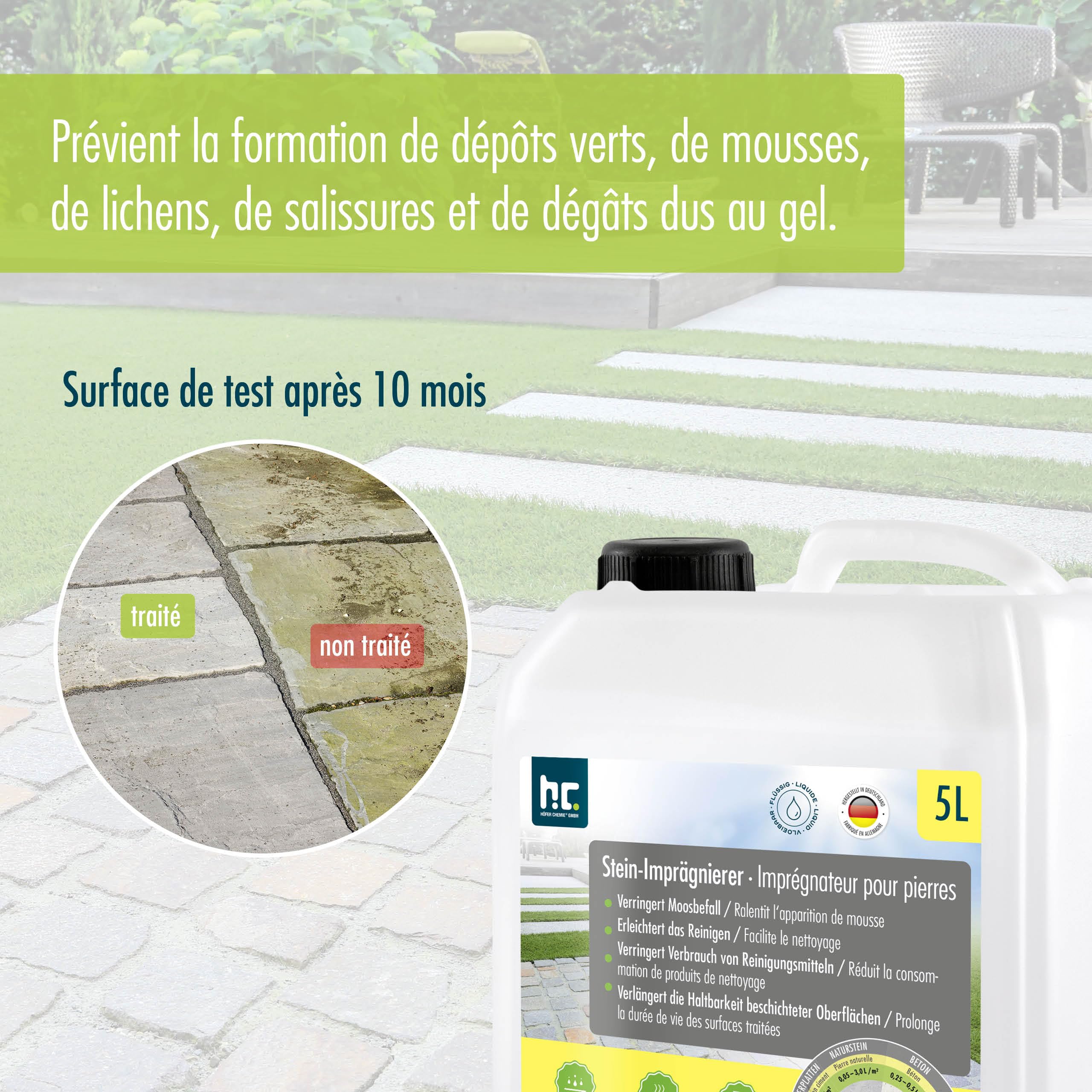 Höfer Chemie 5 L Imperméabilisant pour Pierre - Effet Perlant