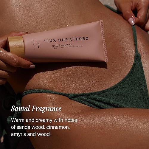 Miniatura 5 de + Lux Unfiltered N32 Deep Gradual Self Tanner, loción autobronceadora hidratante con manteca de karité y escualano - Antiadherente, sin