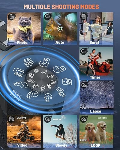 Miniatura 4 de Cámara digital 8K para fotografía, cámara de vlogging para YouTube con enfoque automático, pantalla táctil de 4 pulgadas, cámara de video con zoom