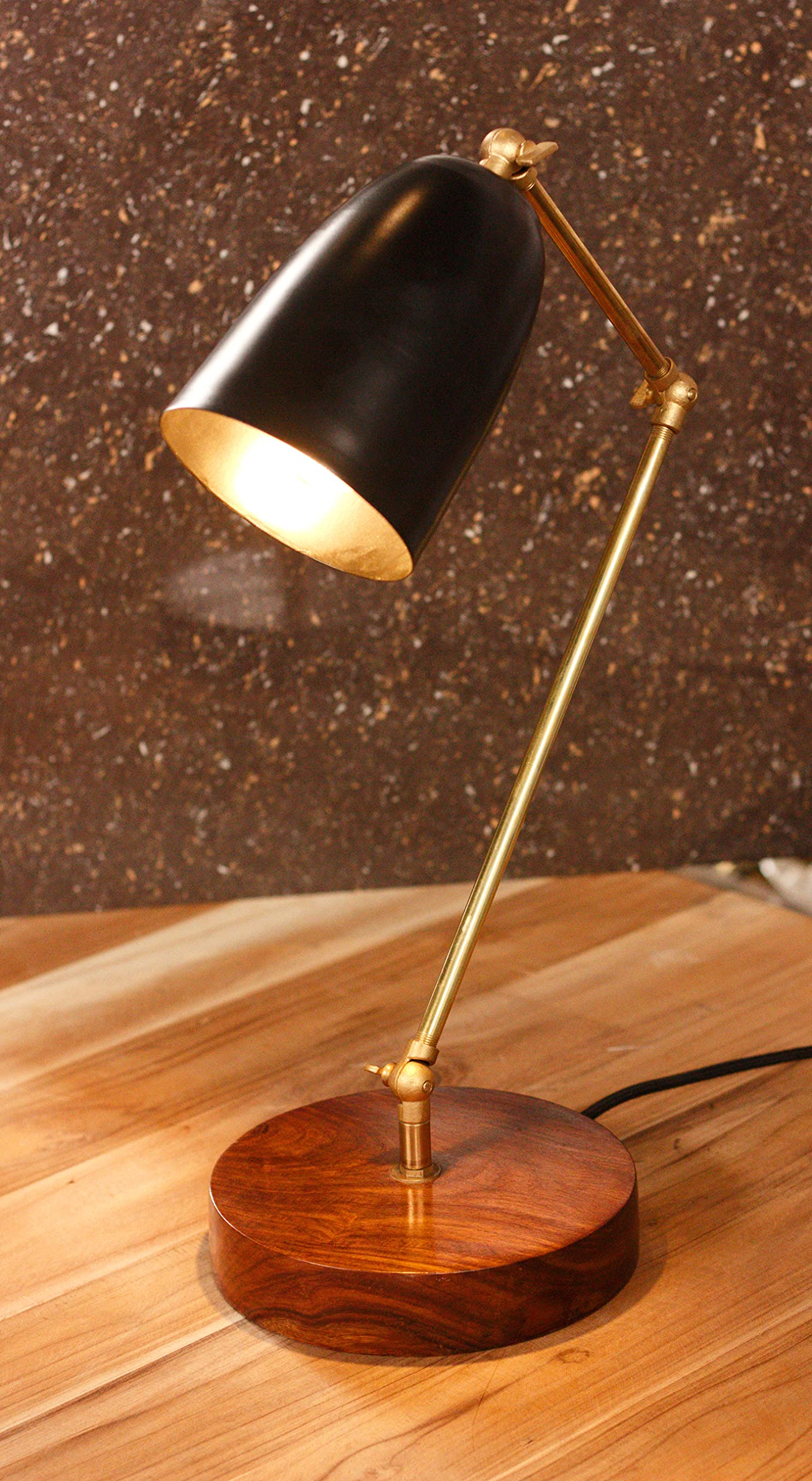 Vintage All Brass The Blackworm Lamp W/Metal Shade