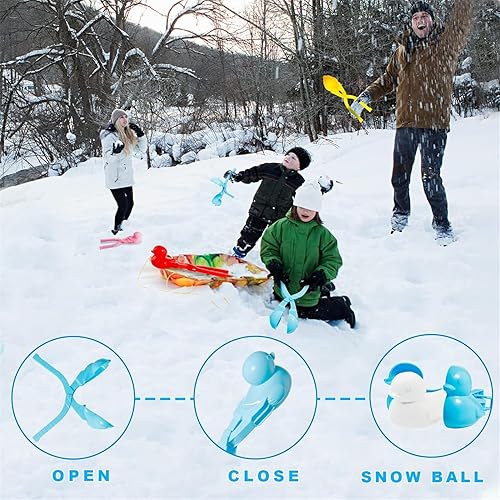 Miniatura 2 de Máquina para hacer bolas de nieve de pato, pato, herramienta para hacer bolas de nieve con asa, juguetes para hacer bolas de nieve para niños, lindo