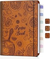 Ikedas Woodcover Blank Recipe Book Baking Edition - Wooden Recipe Binder Journal, 80 A5 Pages for Handwritten Recipes, Durable Gift for Cooks