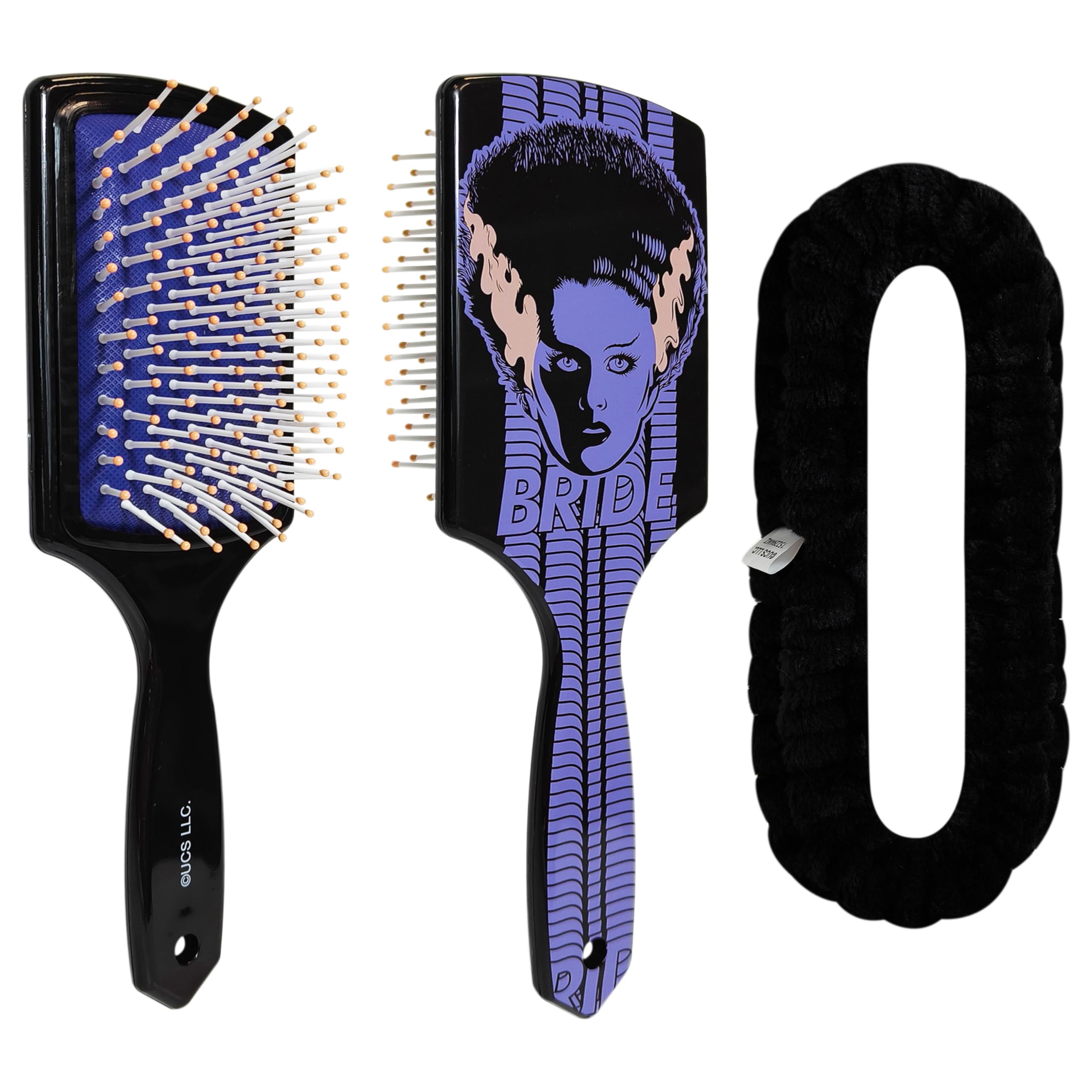LUV HER Kids Hair Brush & Spa Headband Set for Girls - Features Universal Monsters - Fun Grooming Kit for Detangling, Styling & Skincare - Soft & Stretchy One Size, Ages 3+