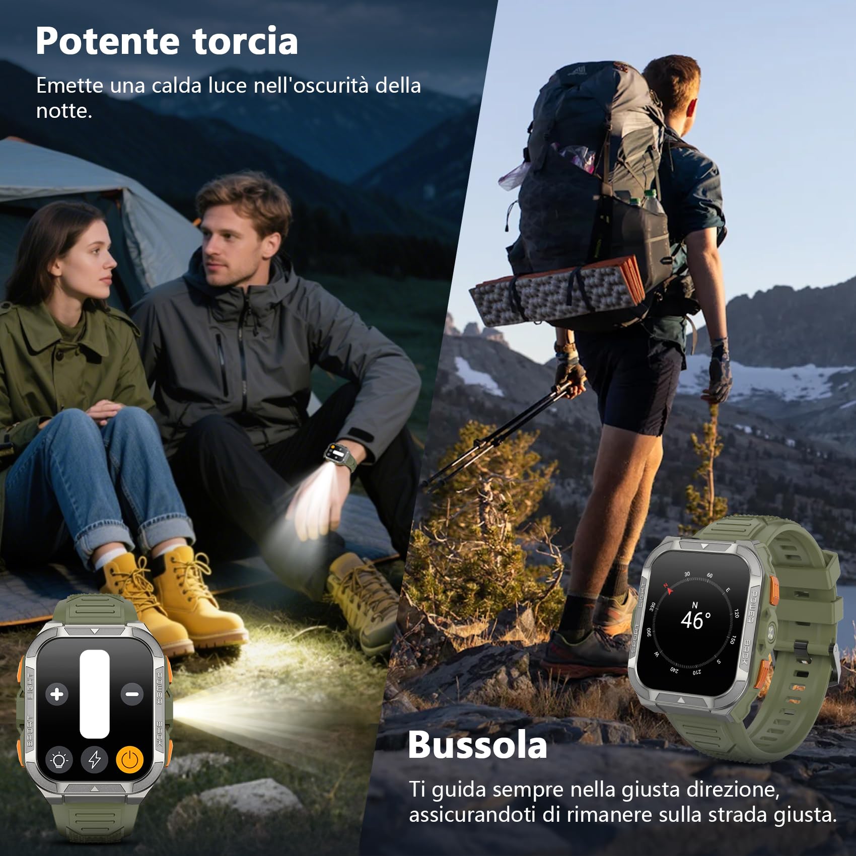 Blackview Smartwatch Uomo, Orologio Intelligente Fitness con Chiamate Bluetooth, 1.91" GPS Smartwatch Militare Uomo 115+ Modalità Sportive, Cardiofrequenzimetro, SpO2, Torcia, Bussla per Android iOS