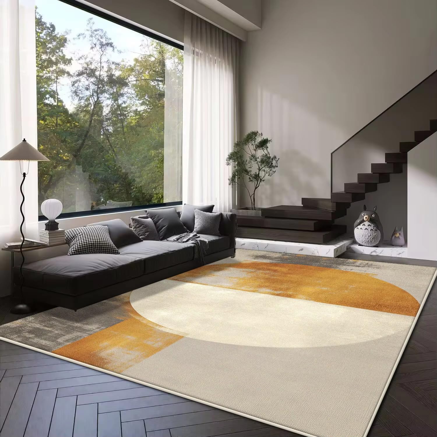 Tapis de salon luxueux géométrique grand format 120x160 cm haut de gamme
