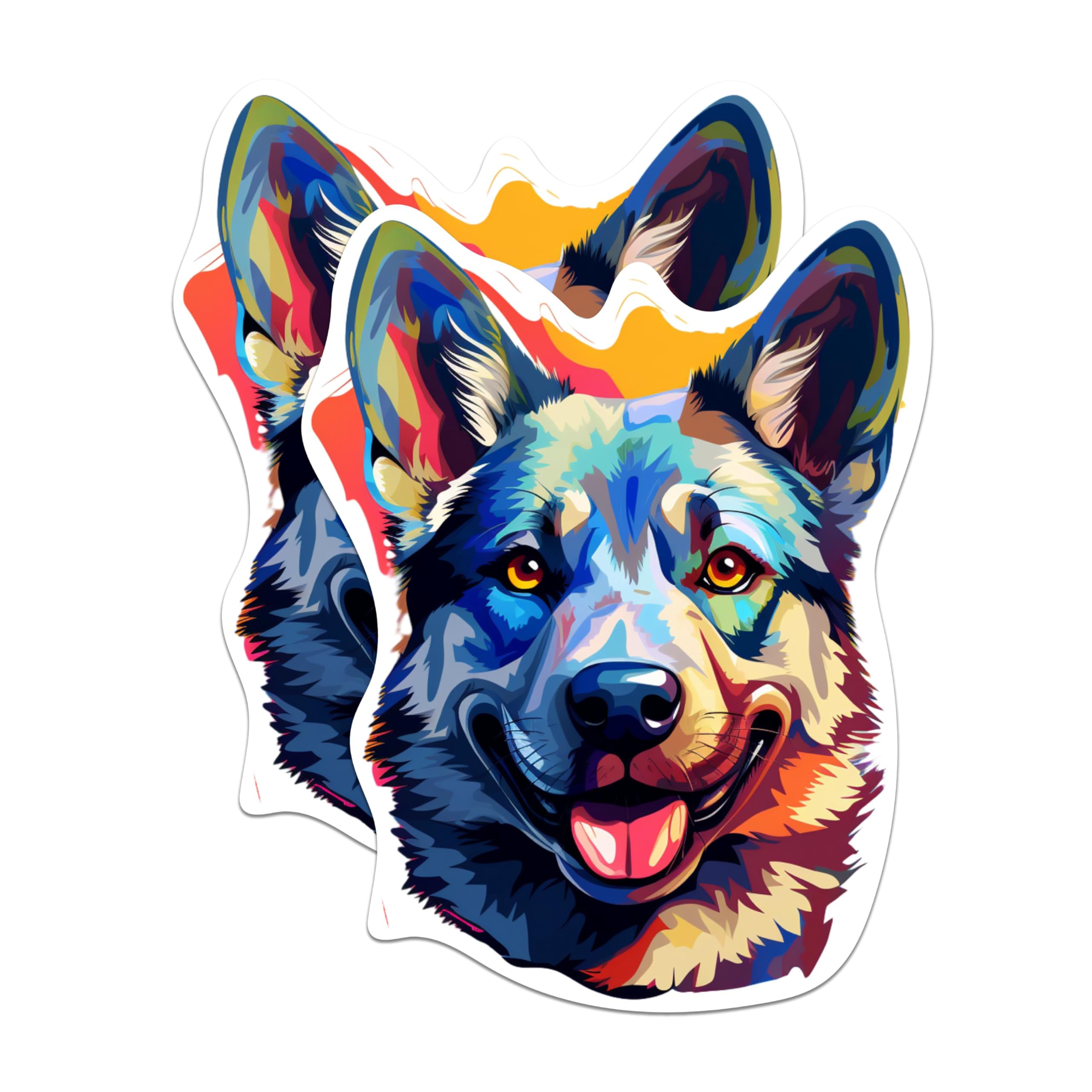 (2 Pack) Italian Norwegian Elkhound Dog Breed Stickers - 5 Inches On Longest Side - Choose from Over 100 Dog Breeds - for Cars, Trucks, Skateboards, Laptops - Made in USA - BMCS1887