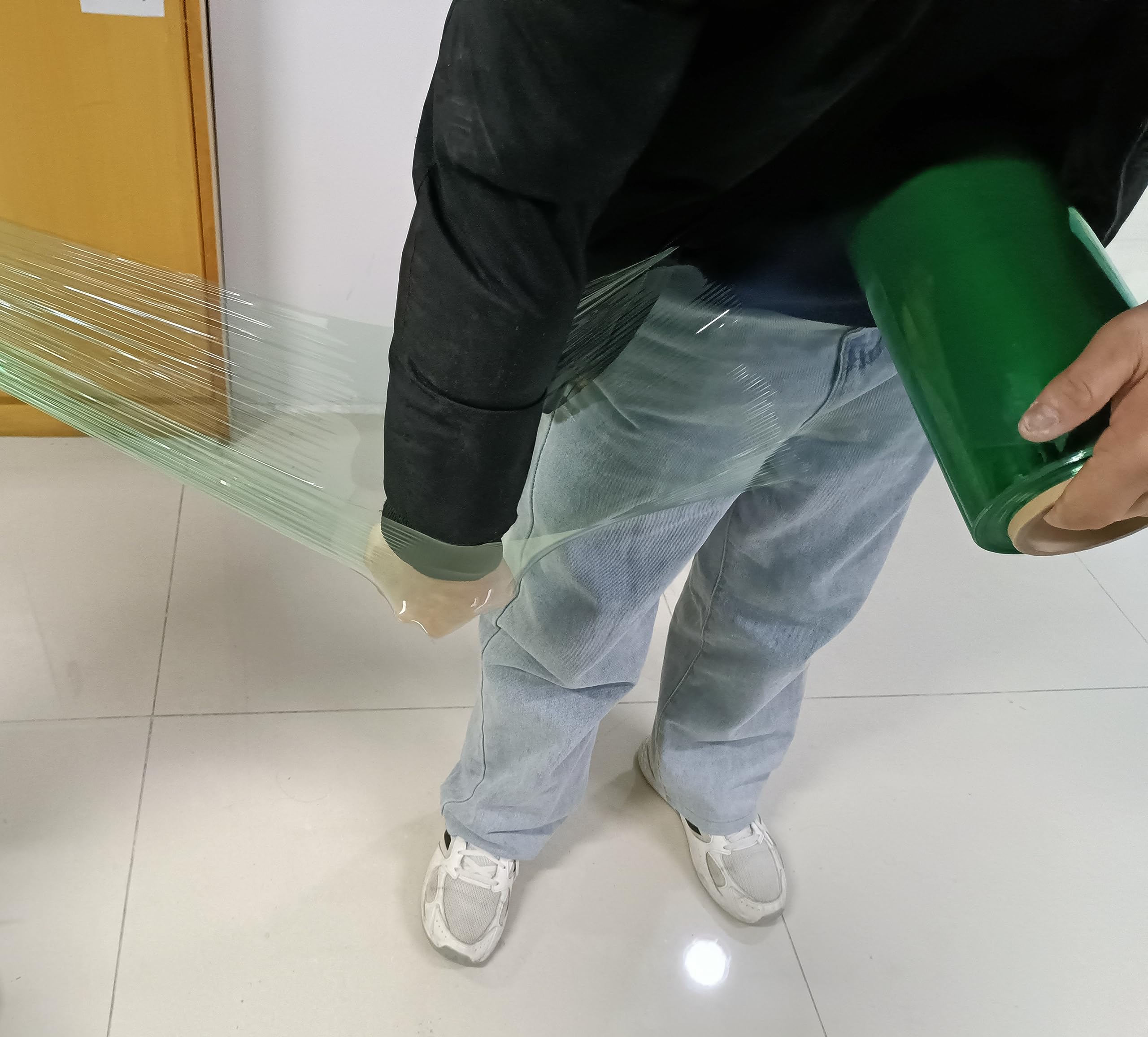 Película elástica de plástico verde de 12 x 1000 pies, calibre 80, envoltura industrial para palés, envoltura retráctil resistente para mudanzas de embalaje