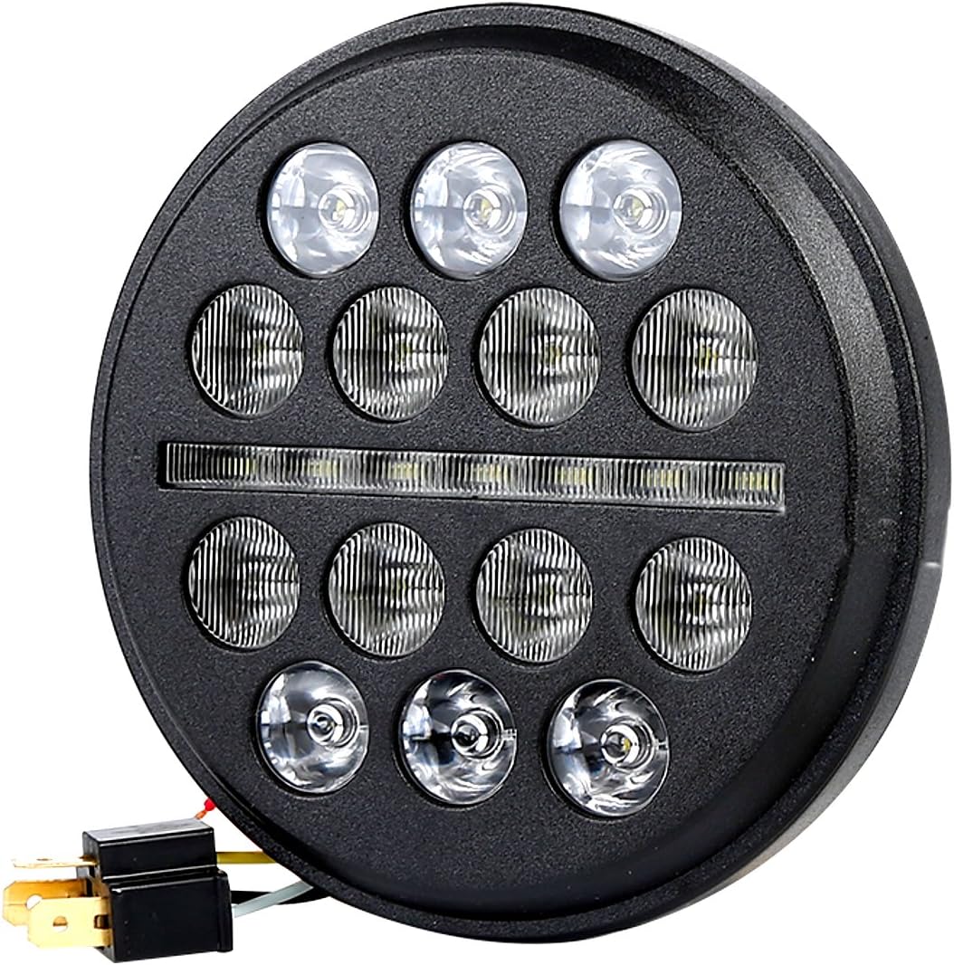 Eagle Lights 5.75 Inch Slim Line Multi Projection Headlight for Harley Davidson and Indian Headlight Buckets (Black)
