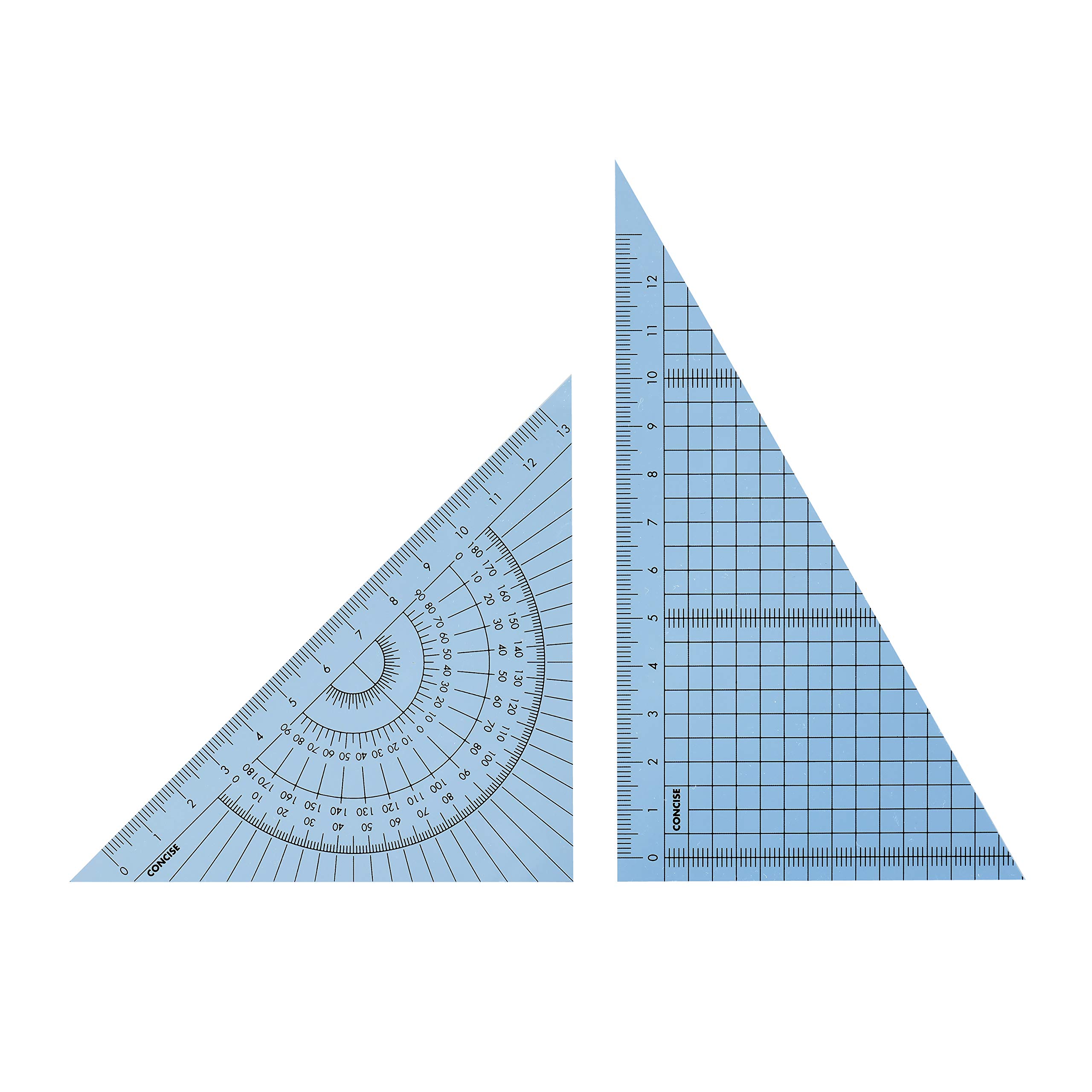 Amazon | コンサイス(Concise) 定規 カラー三角定規セット 15cm ブルー