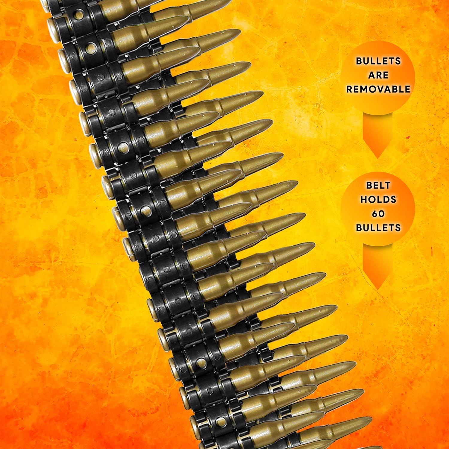 Skeleteen Fake Bullet Army Belt - Plastic Bandolier Military Toy Ammo Costume Accessories Props for Kids and Adults - Image 7