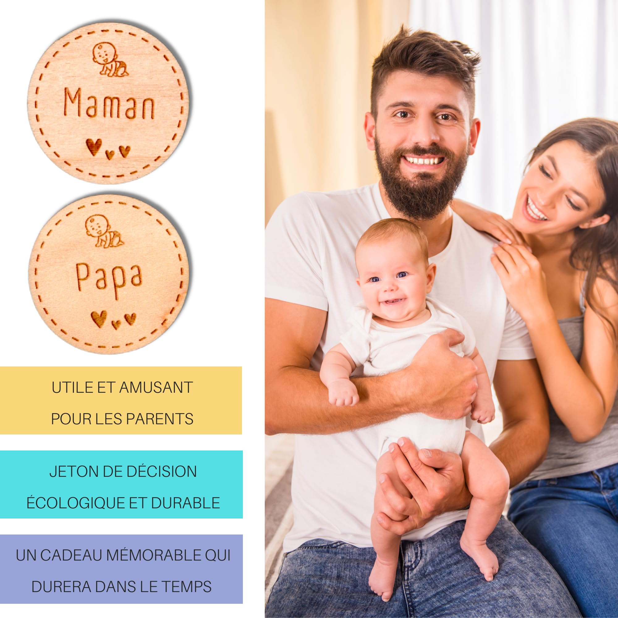 Affiche à Tamponner Nuage Bébé - Cadre Magnétique Souvenir Naissance | Cadeau Original Français