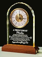 Vista 10 de Regalos de boda para parejas de recién casados: elegante reloj de escritorio de cristal con base de luz de madera, regalo de matrimonio para novia