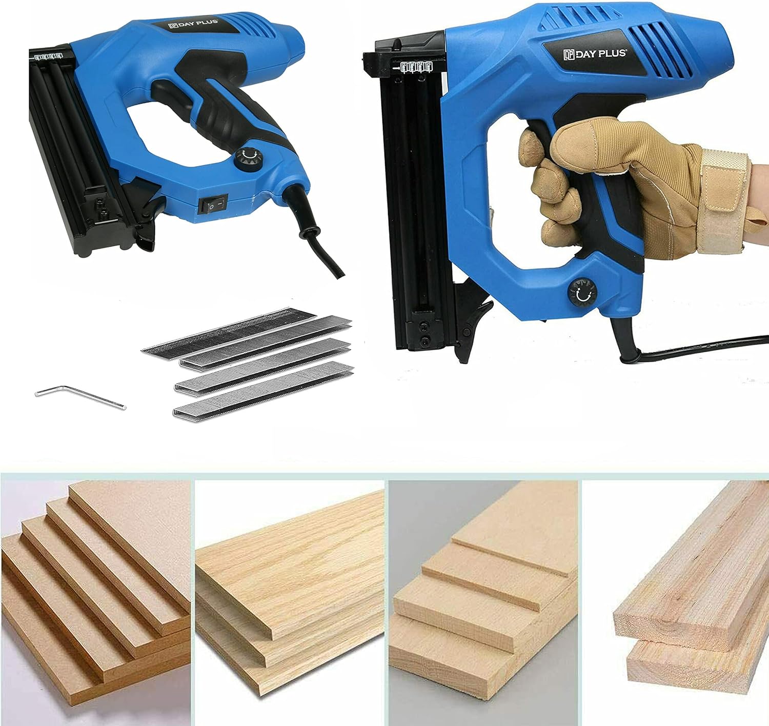 Nail Gun for Wood with Tacking Strength Adjustment Electric Brad Nail