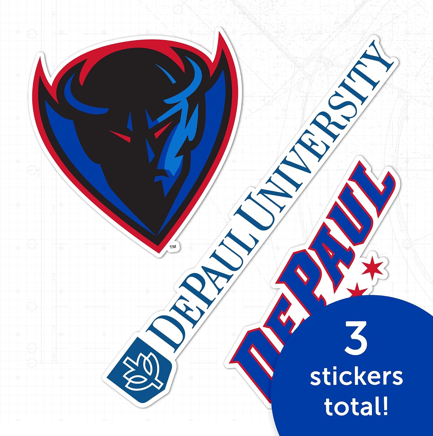 Desert Cactus DePaul University Sticker Blue Demons Vinyl Decals Laptop Water Bottle Car Scrapbook T5 (Type 5-1)
