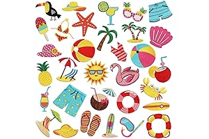 Adhesive Beach Embroidered Patches for DIY Clothing Decorations