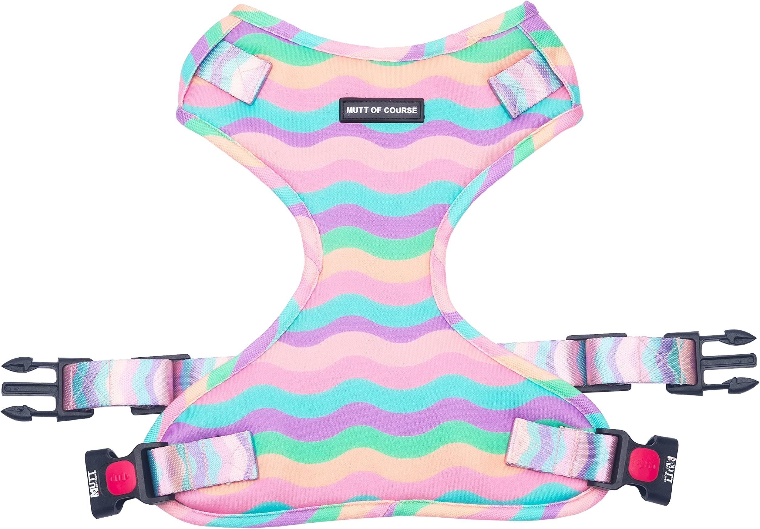 Mutt of Course Dogs Marshmallow Rainbow Harness(Medium)