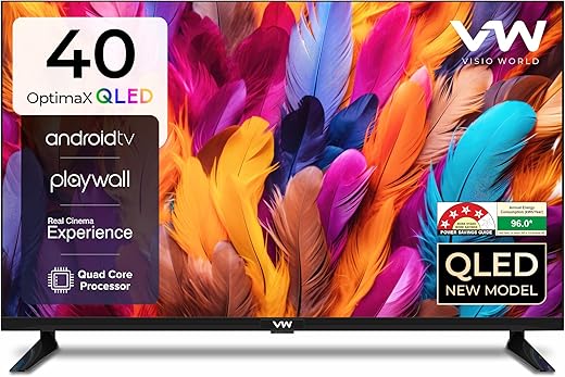 VW ( Visio World. 101 cm (40 inches) OptimaX Series Full HD Smart QLED Android TV VW40AQ1 (Black)