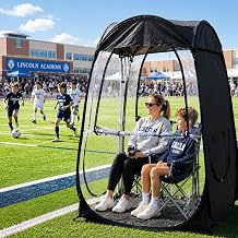 OUTSIDER Pop Up Sports Tent with Attached Floor, 4 x 4 FT Clear Bubble Tent for 1-2 People, Transparent Outdoor Shelter, Weather-Resistant Sports Pod for Soccer, Baseball, Football, Camping &amp; Fishing