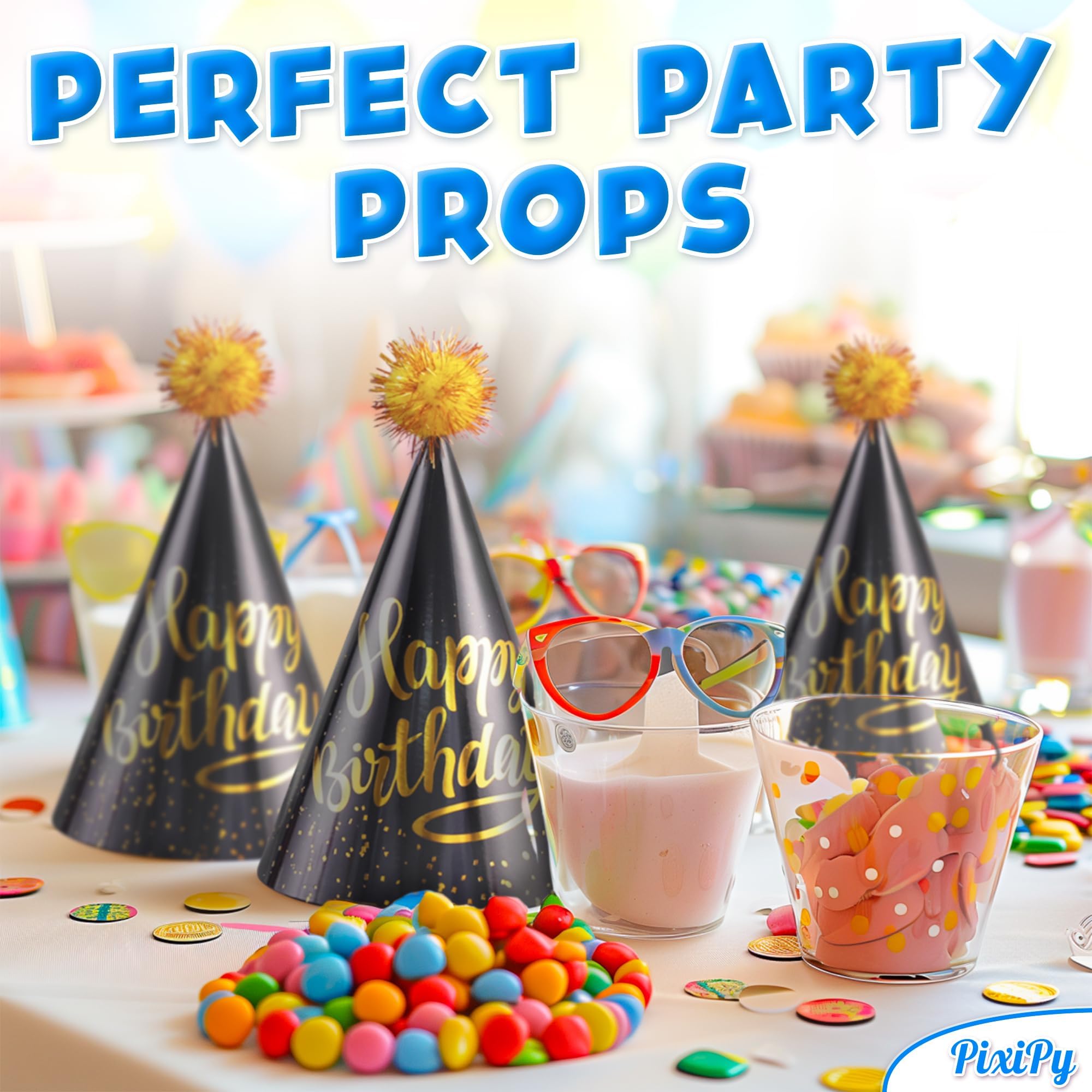 Birthday Party Hats for Kids - 10 Pieces - Celebration Headwear for Unforgettable Parties