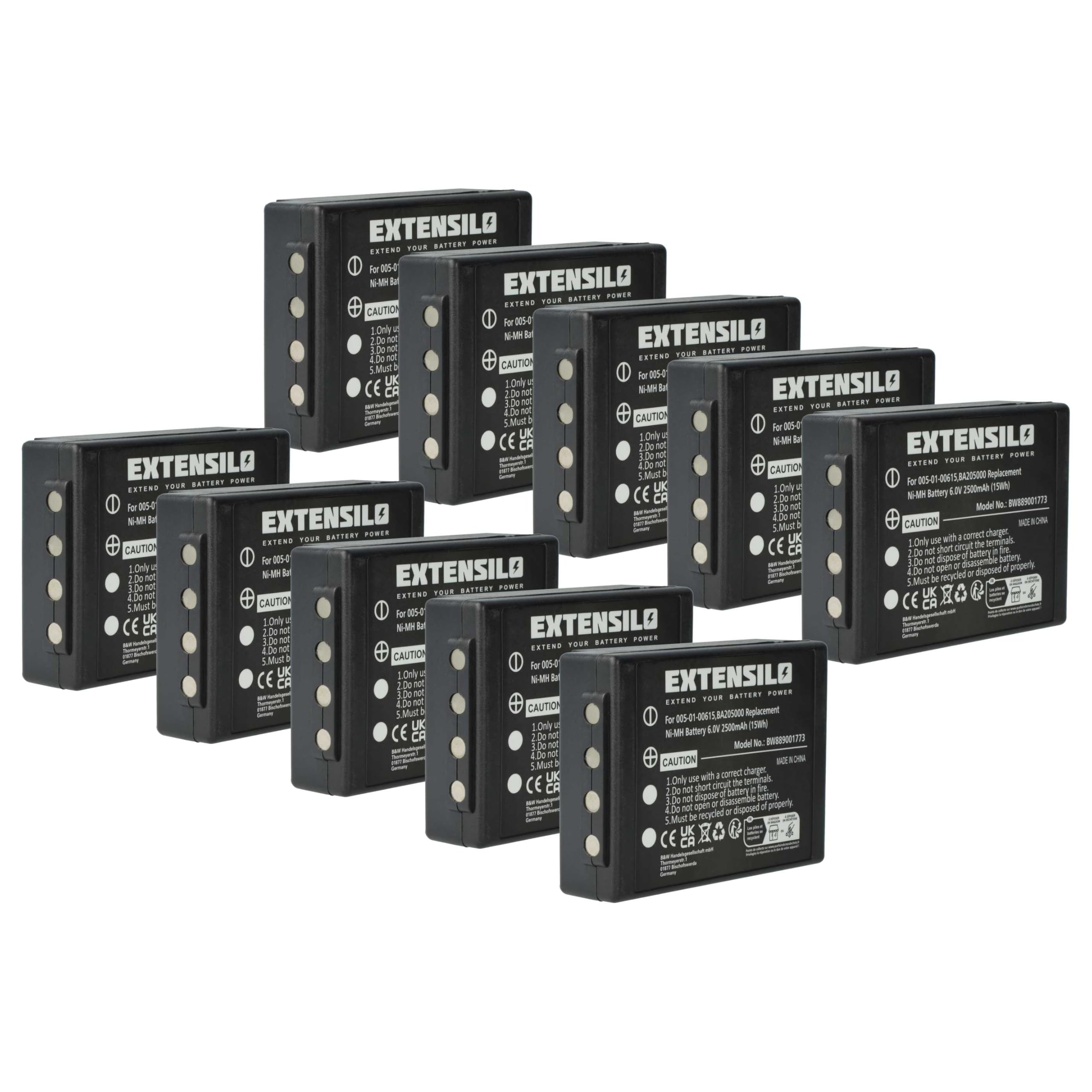 10 x bateria kompatybilna z HBC Radiomatic Eco Radiopilot zdalnego sterowania (2500 mAh, 6 V, NiMH) - czarny