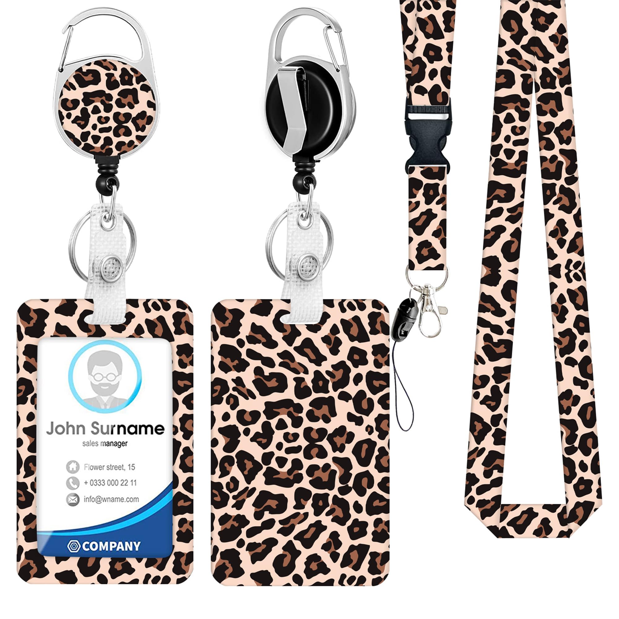Porte-badge Rétractable Avec Cordon – Design Papillon, Pince Amovible, Pour Cartes Jusqu'à 5x8 Cm