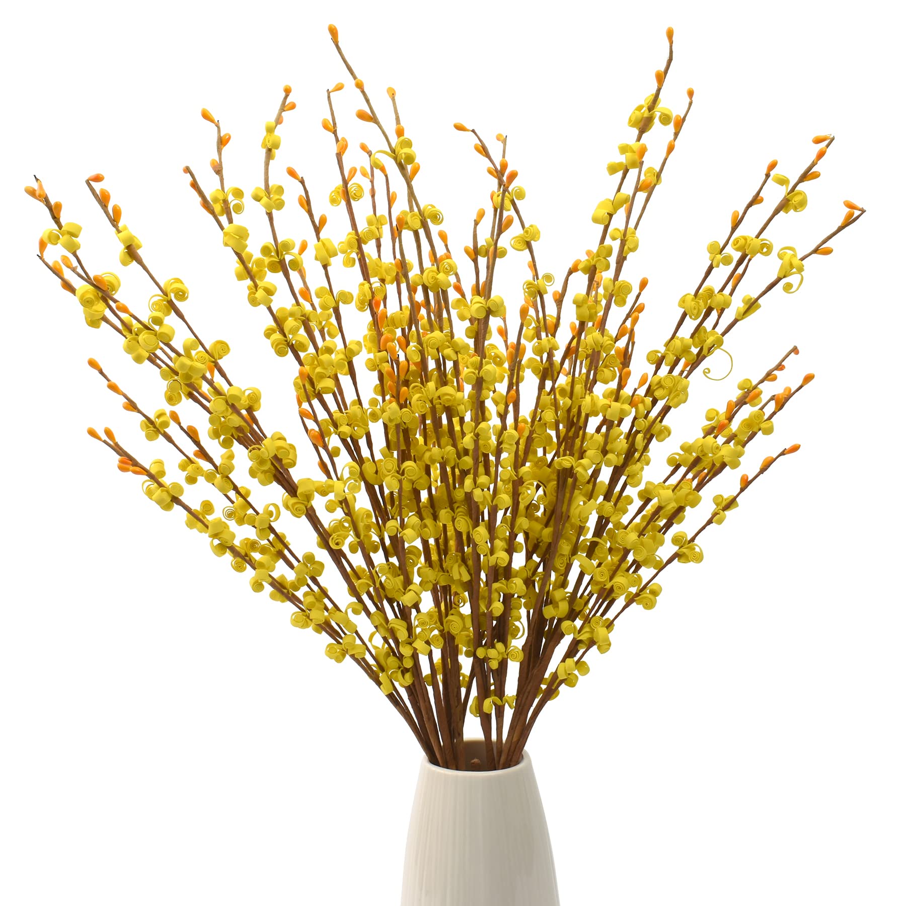 HUIANER Artificial Jasmine Flowers with Long Stem 6Pcs 29.5" Fake Flower Bouquet Faux Jasmine Plants for Wedding Bridal Bouquet Wreath Table Centerpiece Outdoor Décor (Yellow)