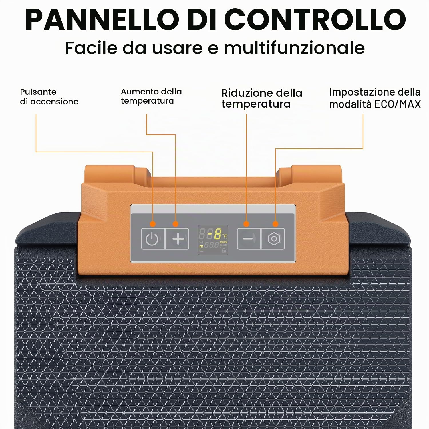 Frigorifero Portatile per Auto 40L Frigo Auto 12V/24V Congelatore per Auto -20℃-20 ℃ Elettrico Mini Frigorifero da Campeggio con Controllo APP Frigo per Auto Camion Barca Camper