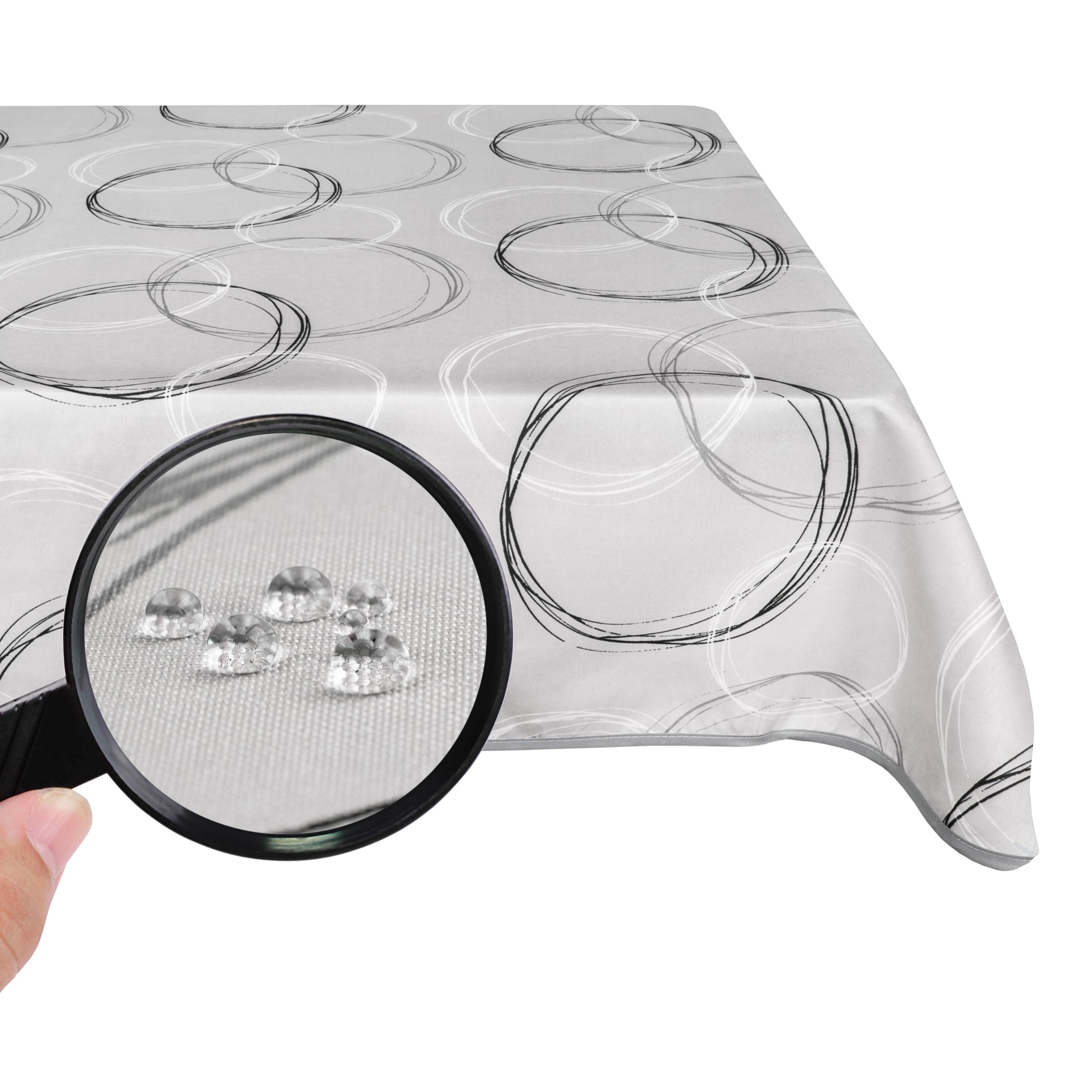 Valia Home Tischdecke mit Teflonbeschichtung für Innen- & Außenbereich Wasser & Schmutzabweisend Dank verlässlichem Lotuseffekt - 140 x 280 cm grau