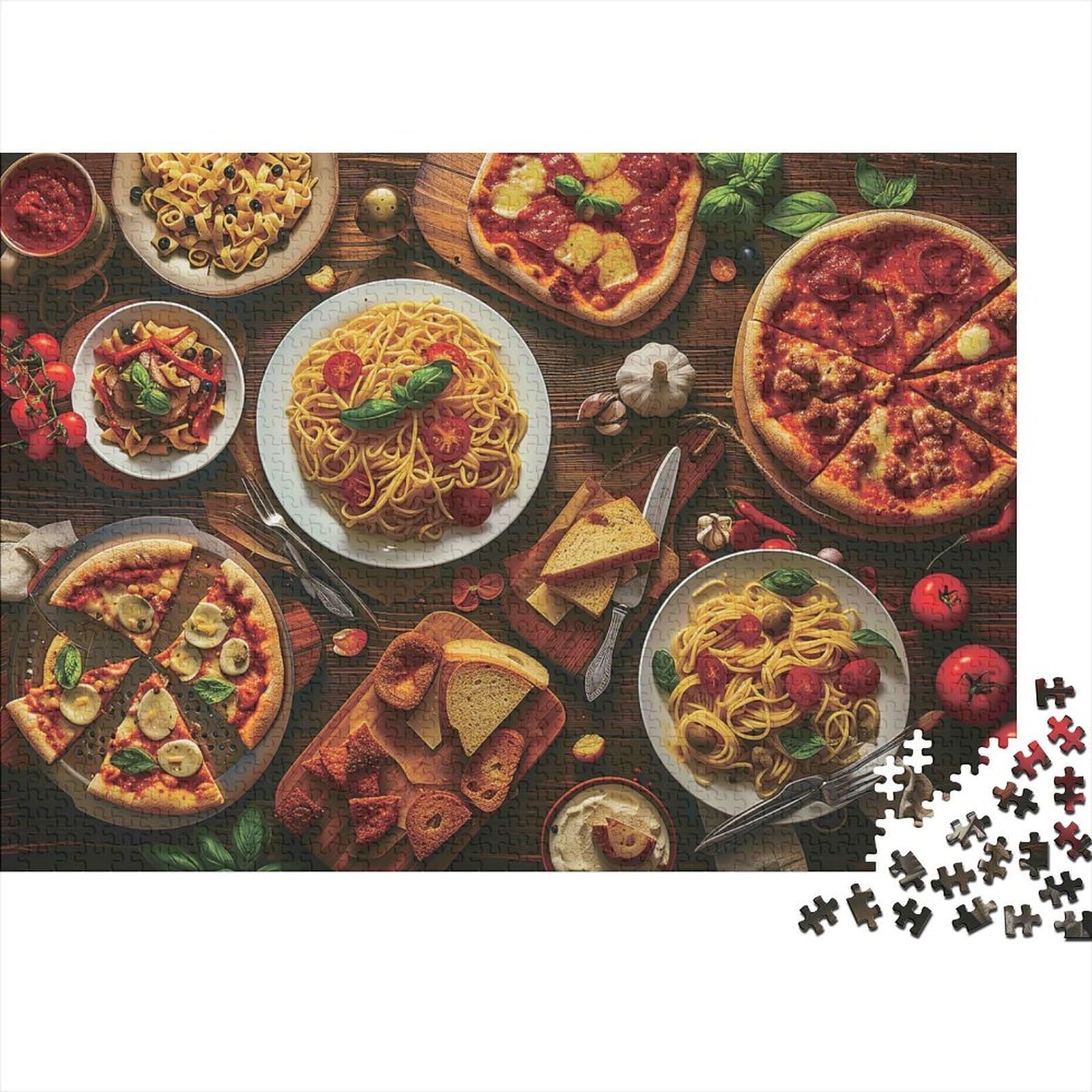 Italian Cuisine Pasta Pizza 1000 Piece Jigsaw Puzzle for Adults 70x50cm/1000pcs