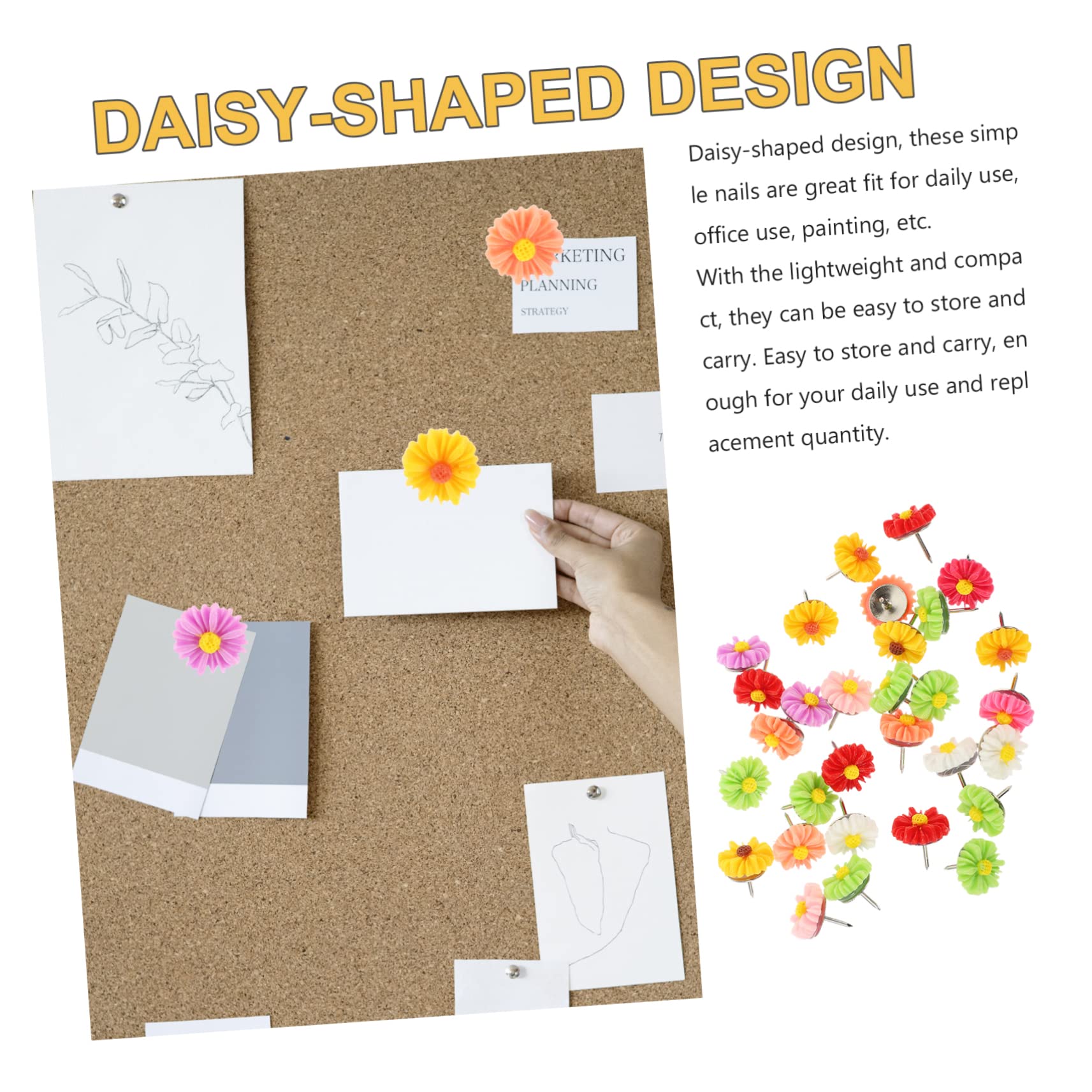 TEHAUX 240stücke Bunte Daisy Pushpins Kreative Reißzwecken Für Pinnwände Korkplatten Landkarten Und -projekte Leicht Zu Lagern Strapazierfähig Und Vielseitig Einsetzbar