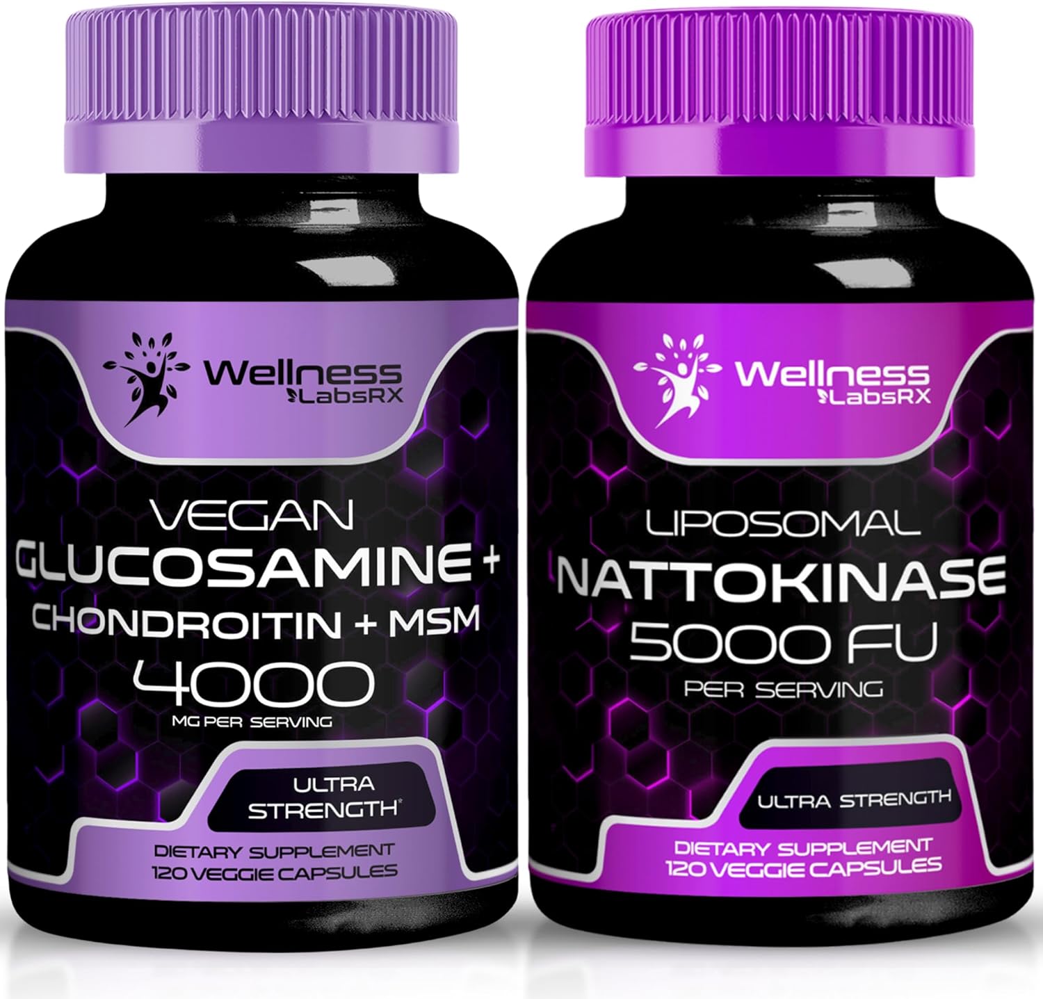 WELLNESS LABSRX Glucosamine Chondroitin MSM | Nattokinase Capsules