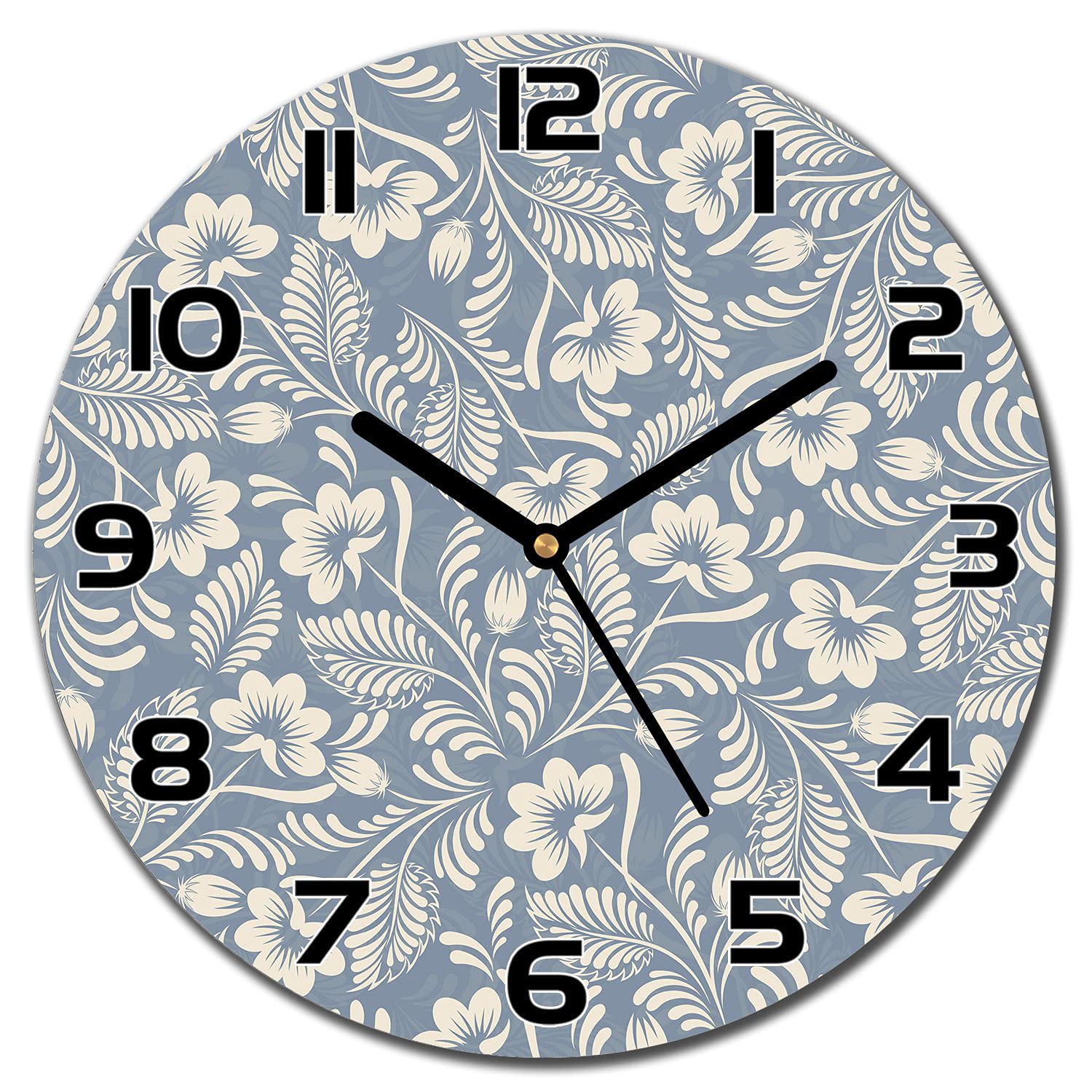 Horloge en verre murale cuisine 30 cm montre murale salon design moderne aiguilles noires