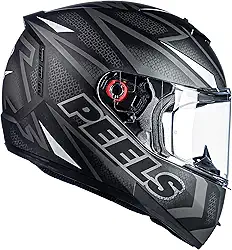 Capacete Moto Fechado Peels Icon Fast Preto Fosco Branco