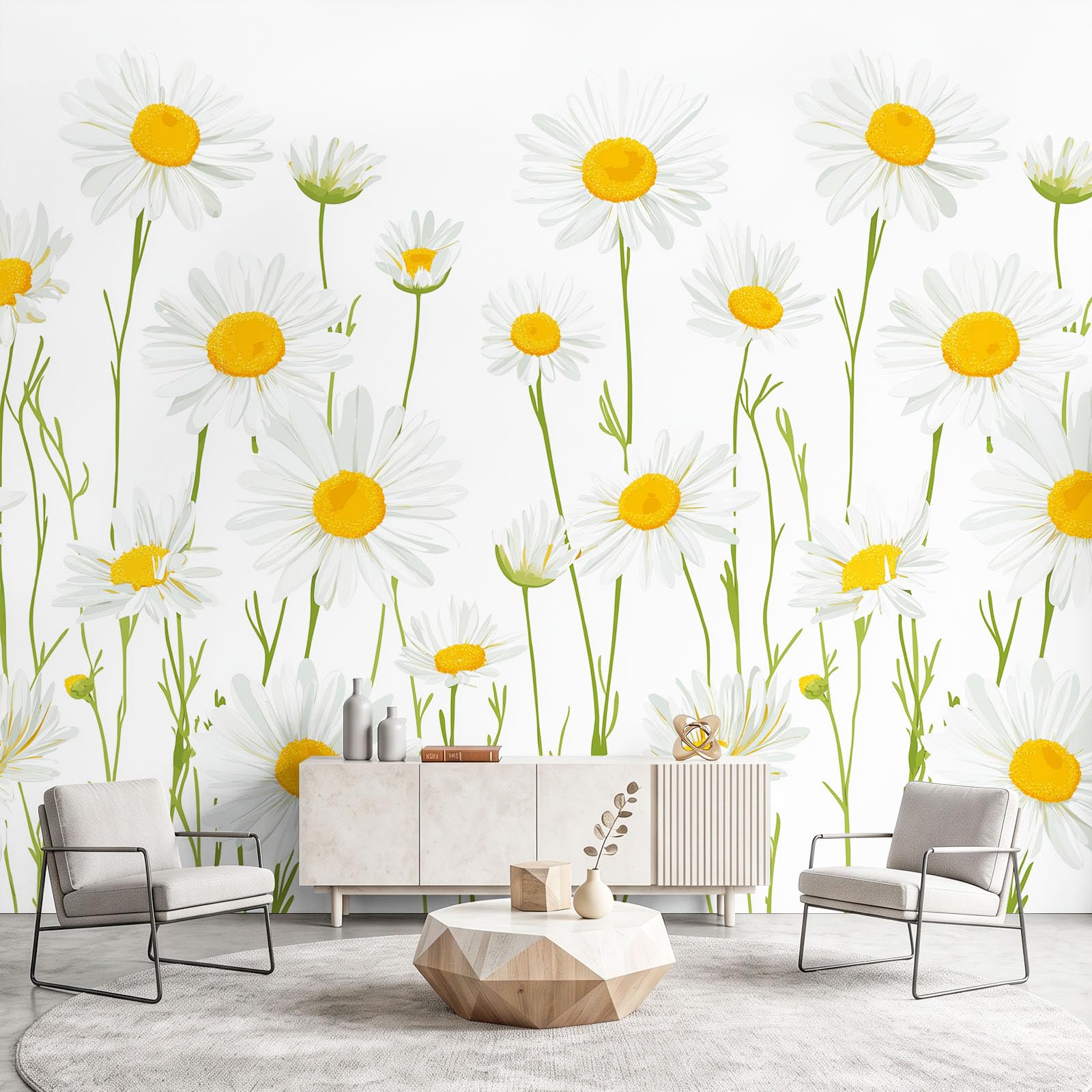 Papier Peint Panoramique Décoration Motif aquarelle épurée, 300 x 210 cm