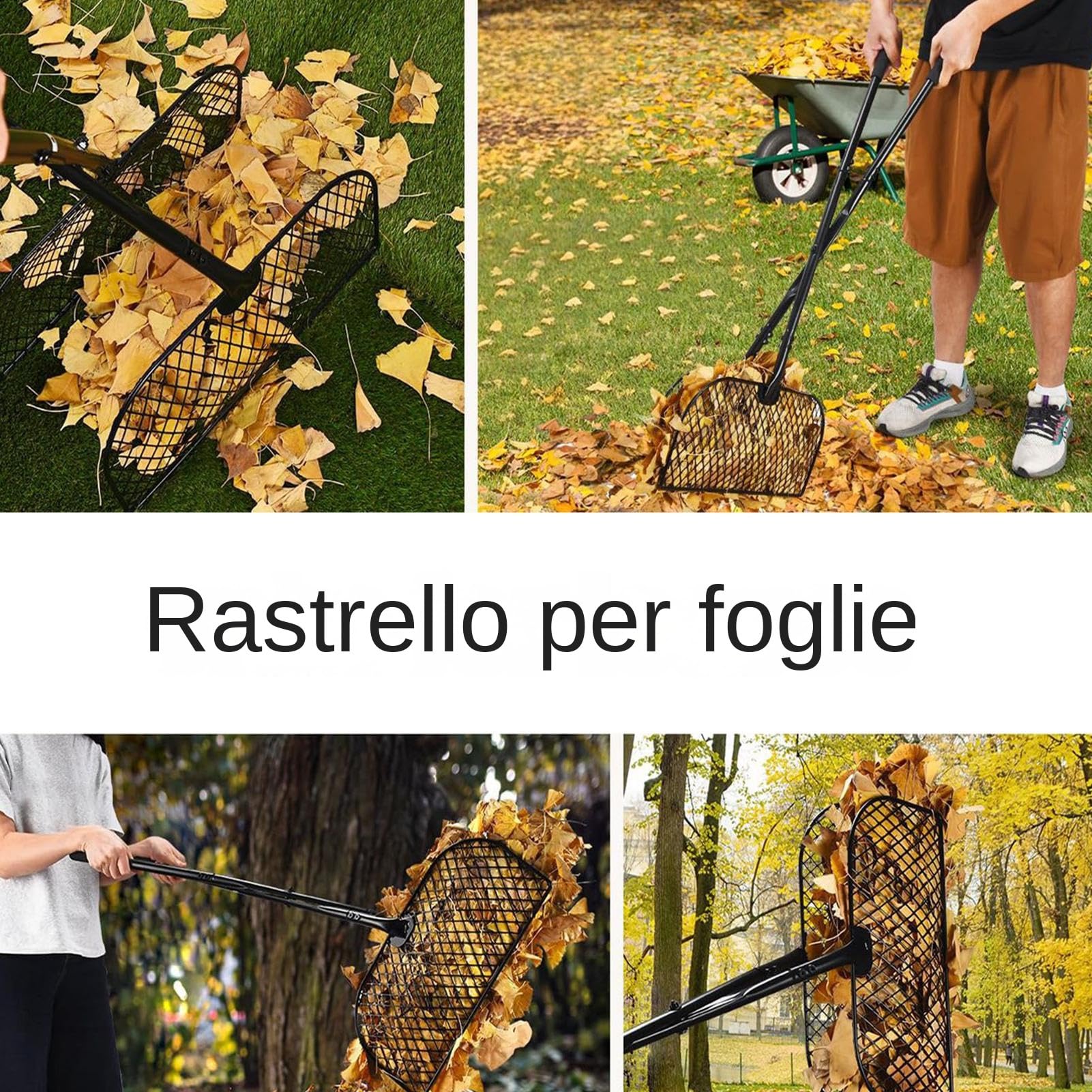 Rastrelli Per Foglie Da Prato Attrezzi Di Pulizia Metallici Ampi Ed | Rastrello in Metallo a Risparmio di Fatica Per Pulizia Giardinaggio Diserbo Prato Cortile Passaggio Marciapiede Via