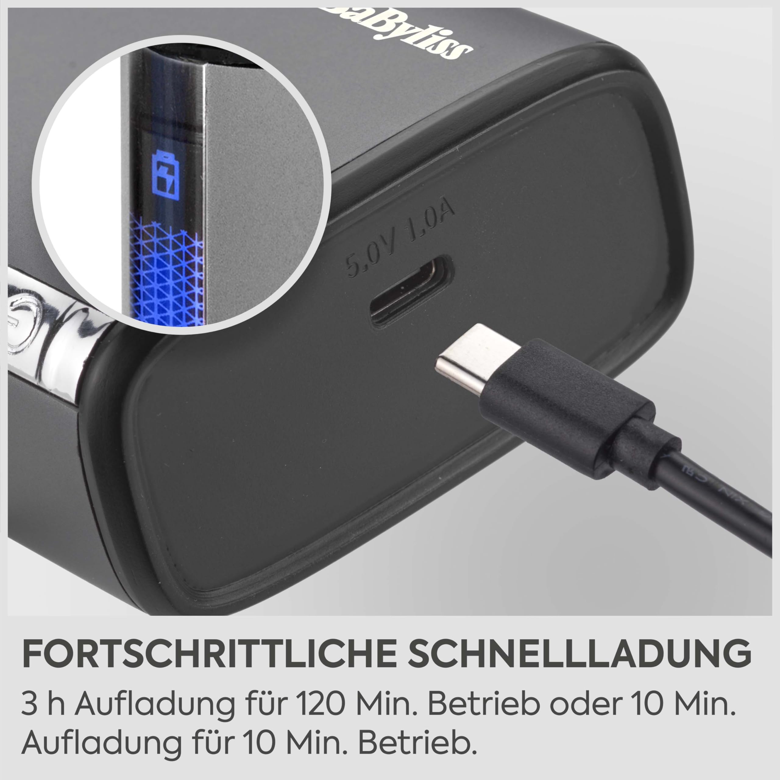 BaByliss Super‑X Doppelfolienrasierer für Herren – Ultraglattes Finish, doppelte Japanstahl‑Folien, kabellos mit Lithium‑Ionen‑Akku, Wet & Dry IPX7, USB‑C, FS996DE