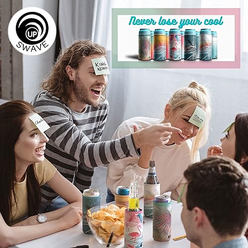 Miniatura 7 de UP SWAVE Mangas delgadas para latas de cerveza  Mangas reversibles premium  Aislador de latas delgado paquete de 5  Diseño ajustable para la mayoría