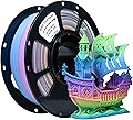 iBOSS Matte Multicolor PLA Filament 1.75mm Rainbow Color Gradient FDM 3D Printer Filament 1kg (2.2lbs), Size Accuracy +/- 0.03mm, Matte Rainbow Color 01