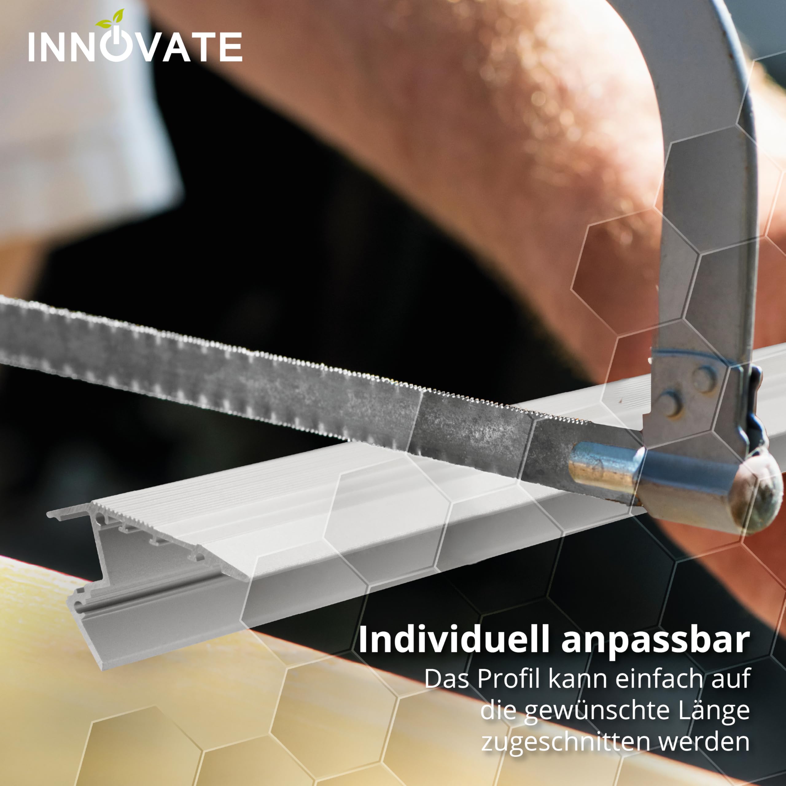 INNOVATE LED Treppenkantenprofil Aluminium 2m Silber LED Diffusor Milchig