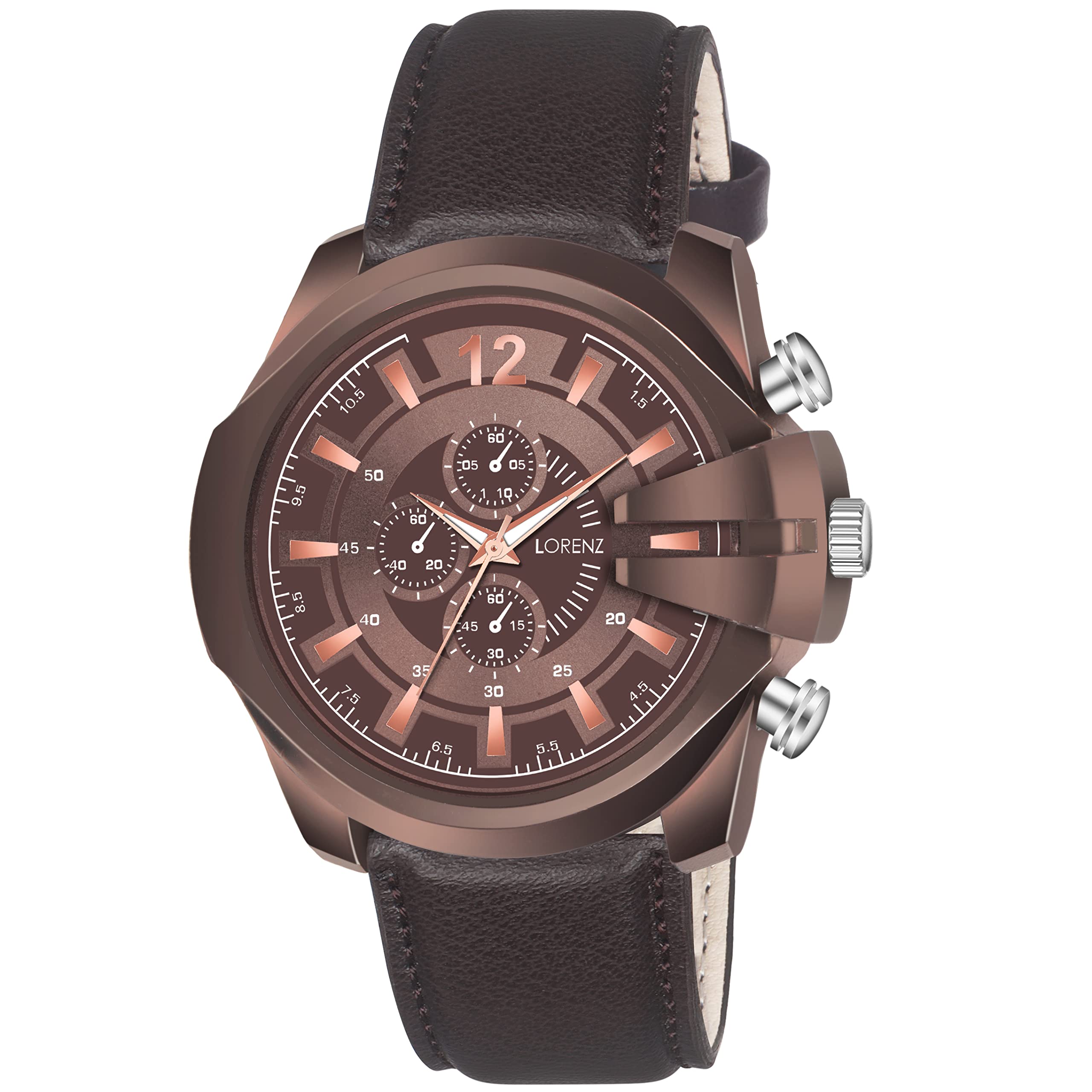 LORENZ Mens Fashion Stainless Steel Case | Brown Analog Watch for Men | MK-4013R (B0B82Y2WQ1) Amazon Price History, Amazon Price Tracker