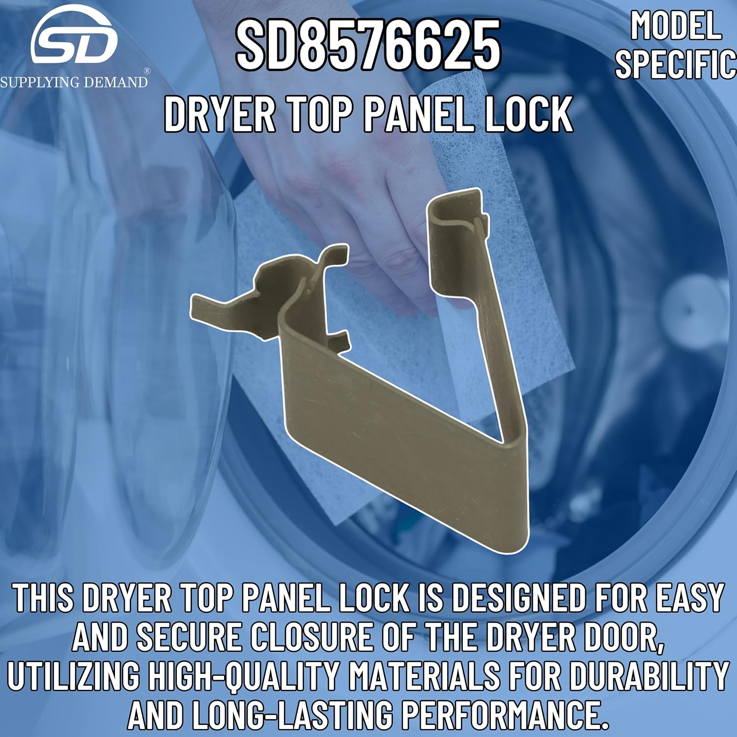 Supplying Demand 8576625 Dryer Top Panel Cabinet Clip Lock - Replaces 1181054, PS11746734